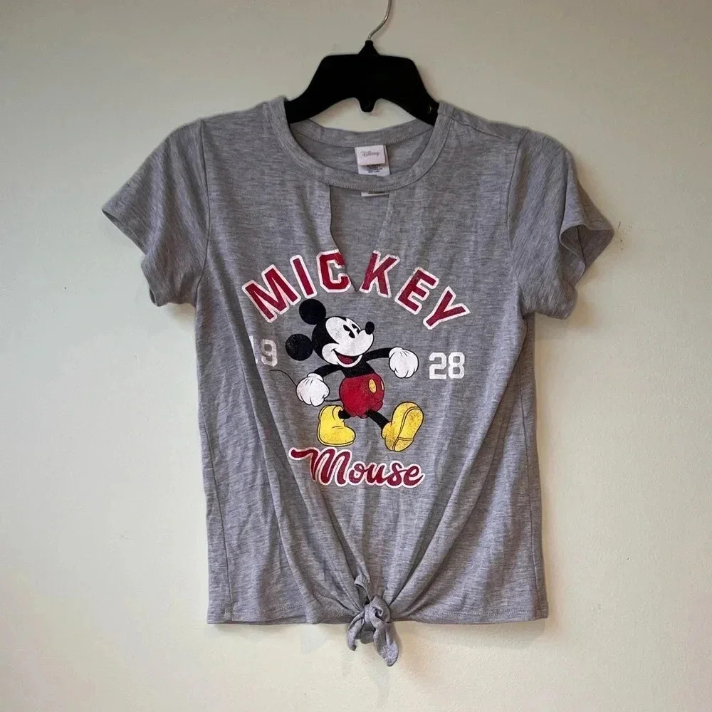 Disney Mickey Mouse Gray Short Sleeve Tee with Red and Yellow Accents